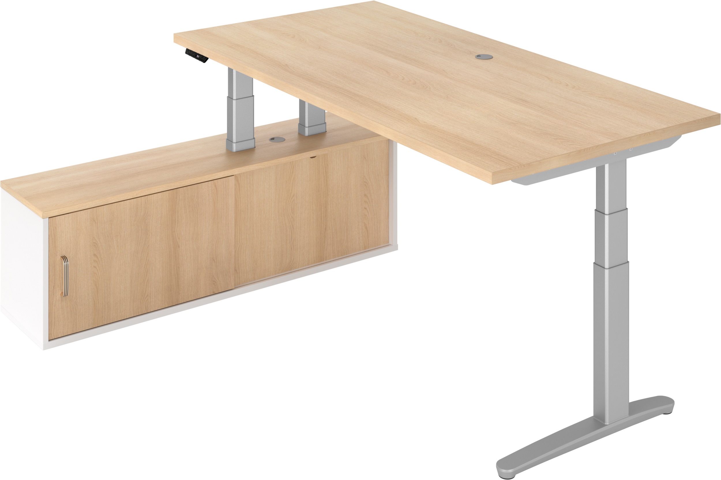 bümö® ergonomischer Sitz-/Steh Schreibtisch Serie XBHM in 2 Dekoren, 1  Größe & 3 Gestellfarben hier versandfrei bestellen!